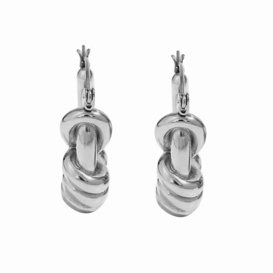 Silver Knotted Rope Earrings