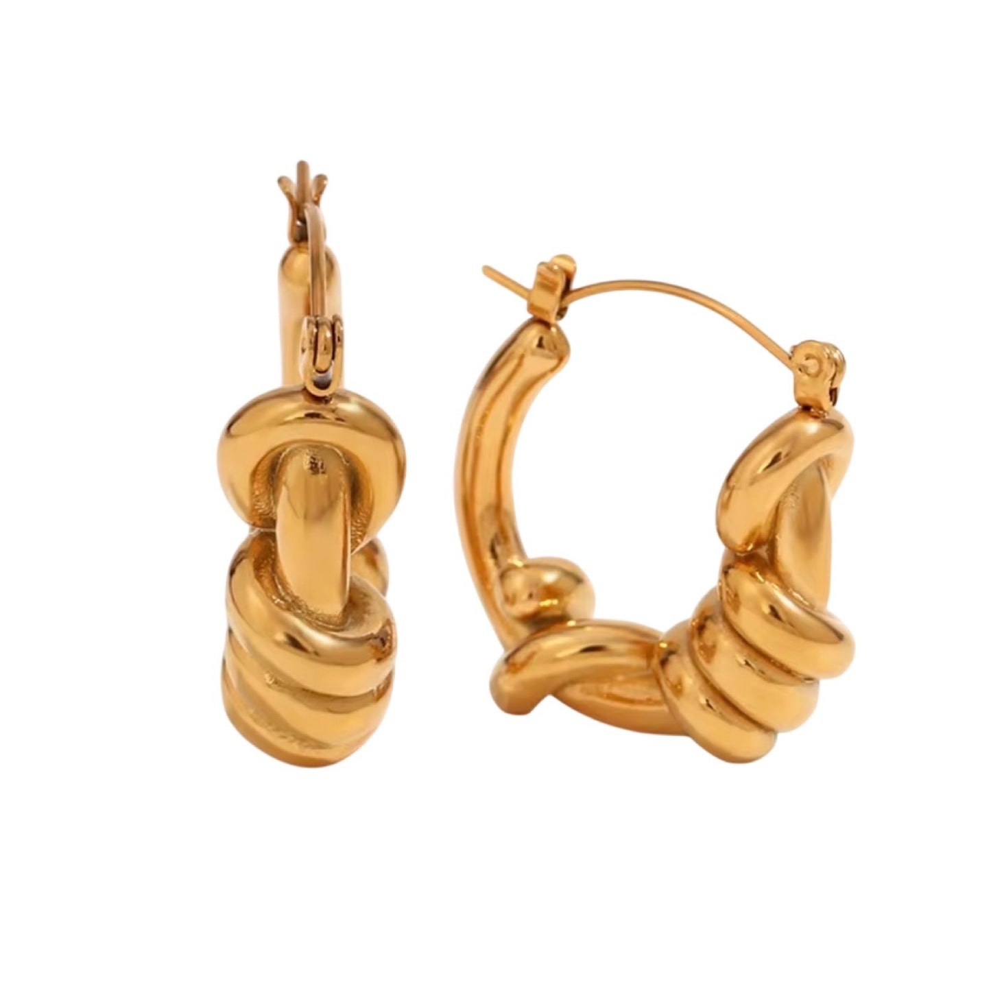 Gold Knotted Rope Earrings