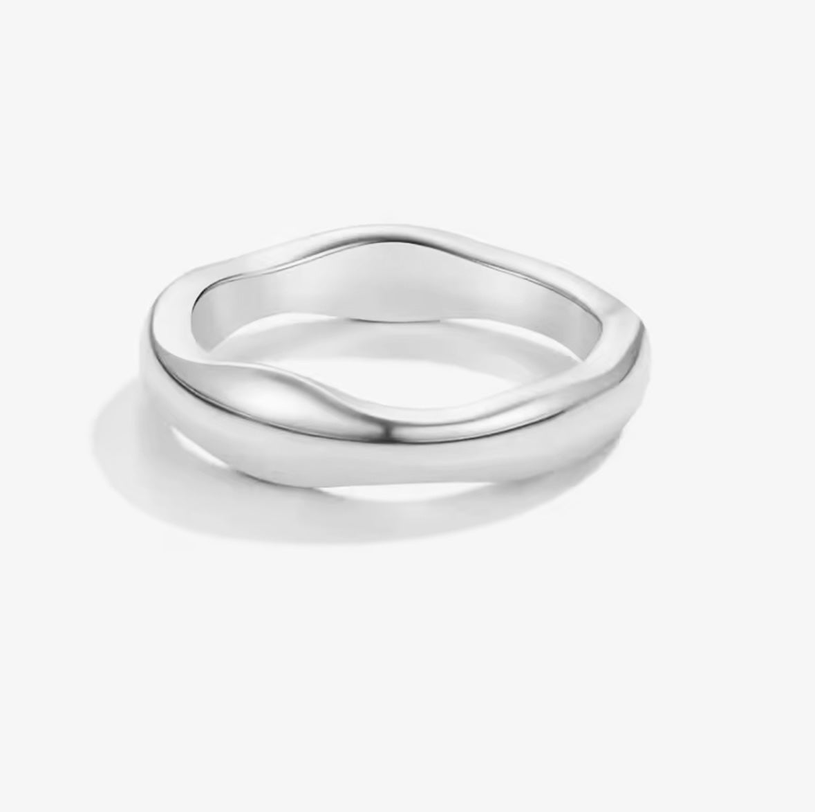 Silver Irregular Wave Ring