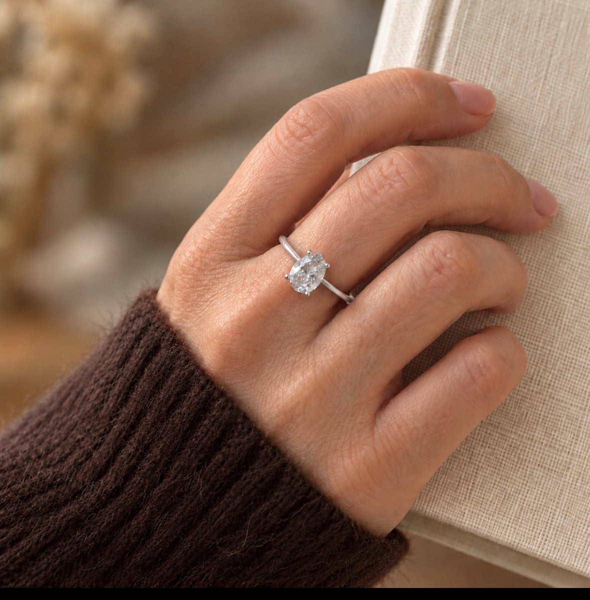 Silver Kim Solitaire Ring
