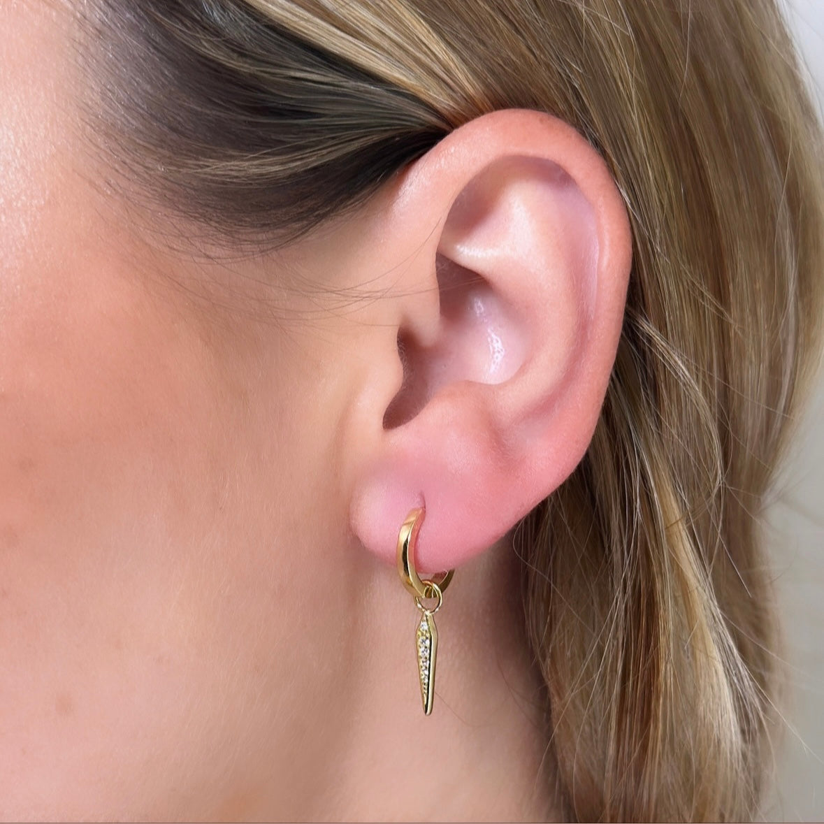 Gold Avery Huggie Hoop Earrings