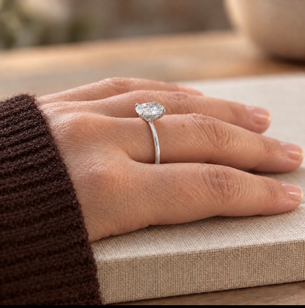 Silver Kim Solitaire Ring