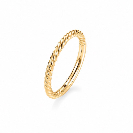 Seamless Gold ring with a twisted design on a white background