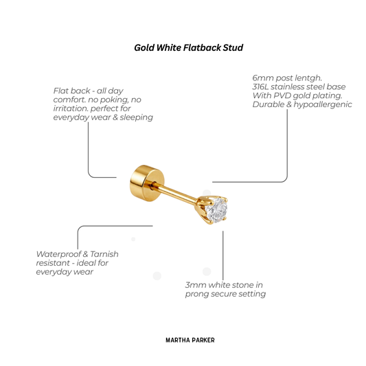 stainless steel flat back earring features and benefits