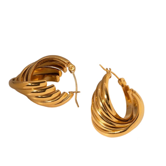 Nola Gold bold twist hoop earrings
