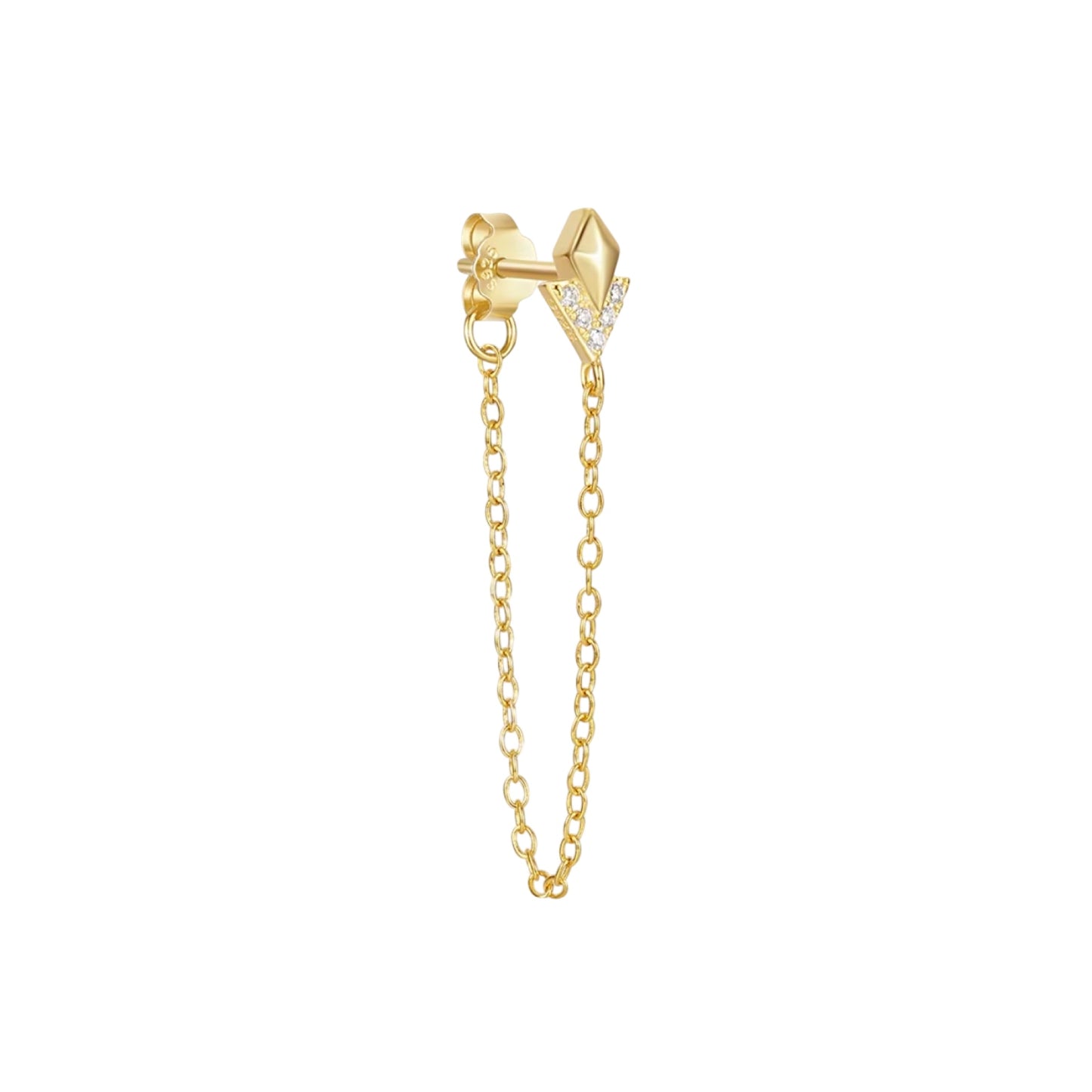 Chain Stud Earring - Gold