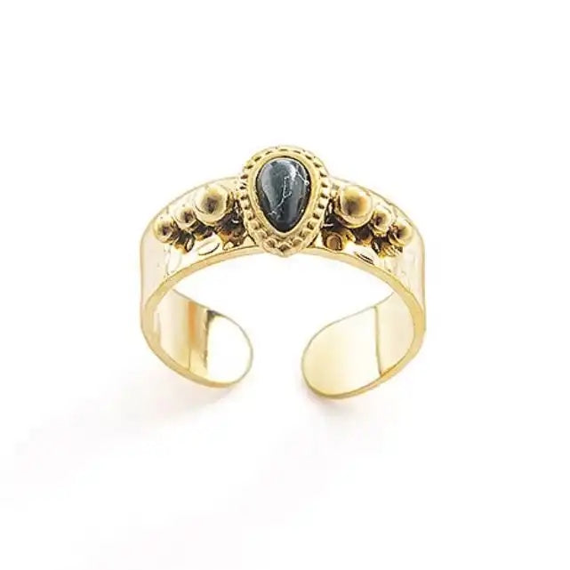 Black Marble Ring
