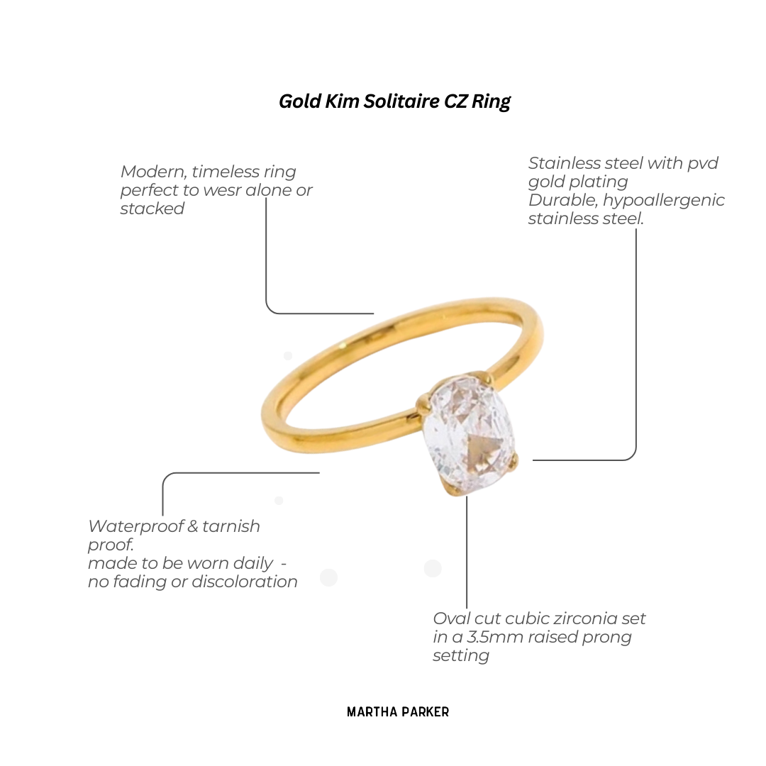 Gold Kim Zirconia Ring