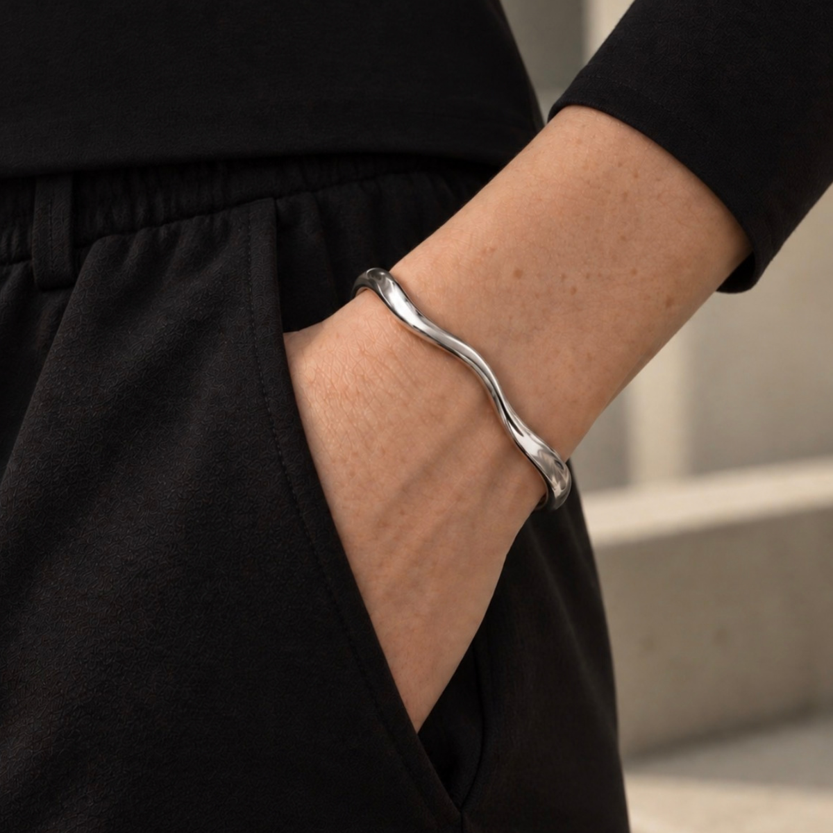 ORO SILVER CUFF BANGLE