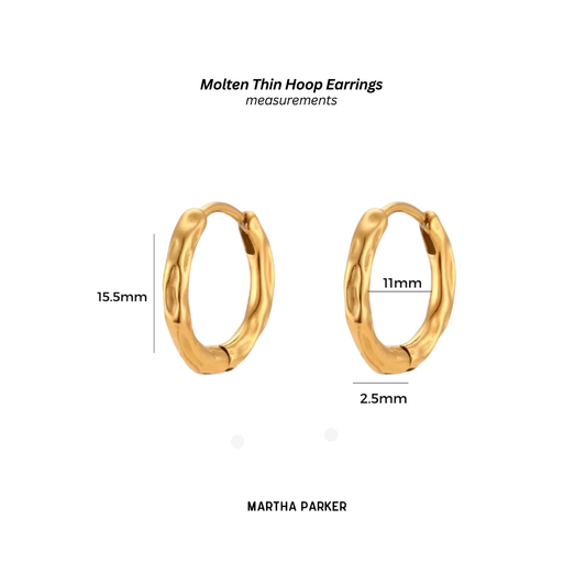 molten hoop earrings 18K gold