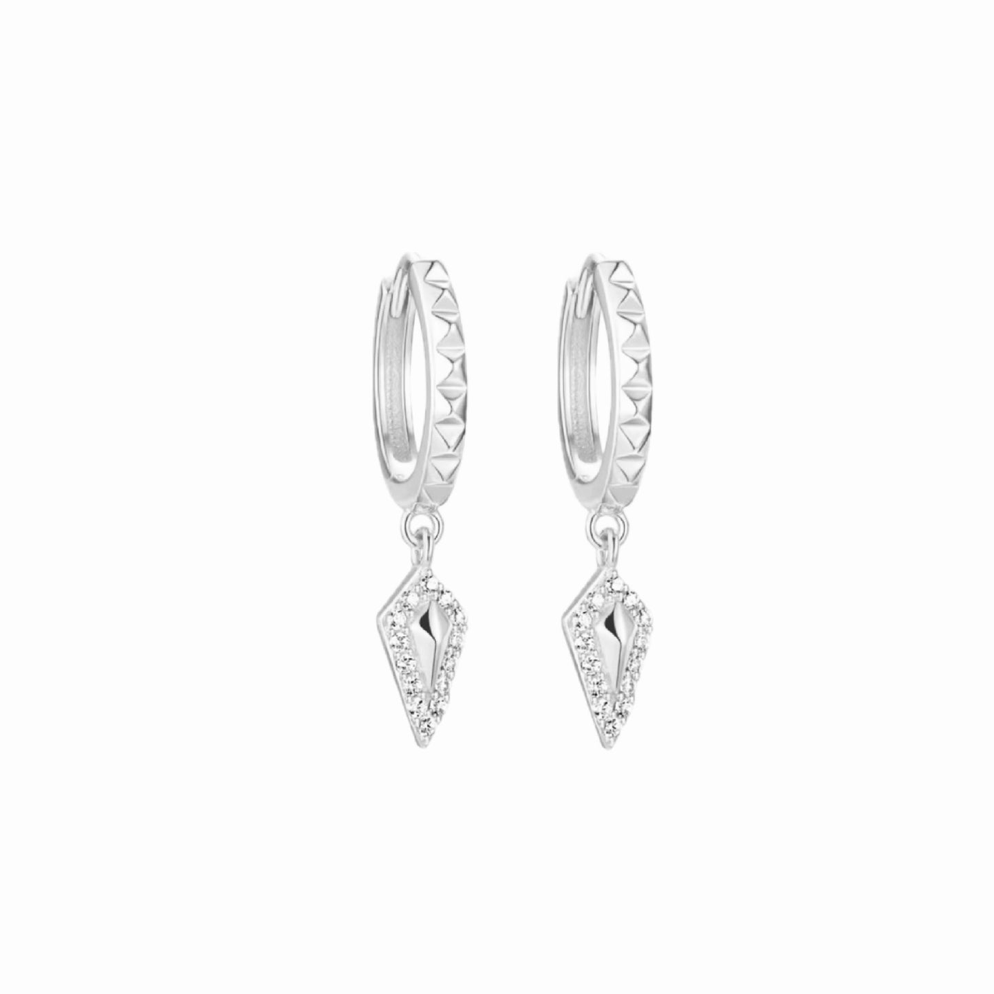 Pavé Hoop Earrings - Silver