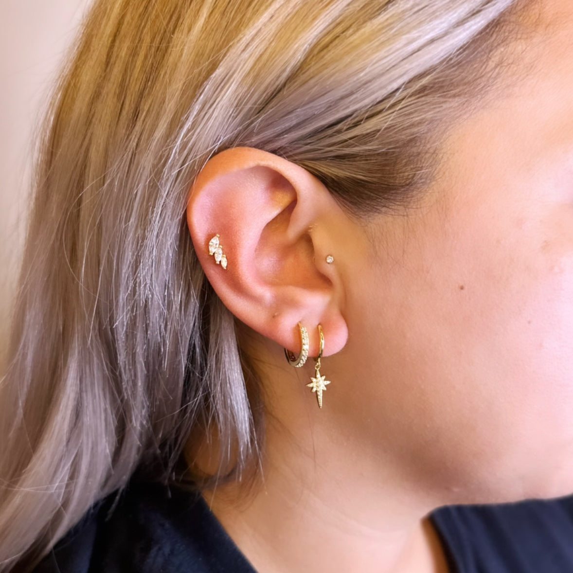 Priya 18K gold plated Barbell Stud