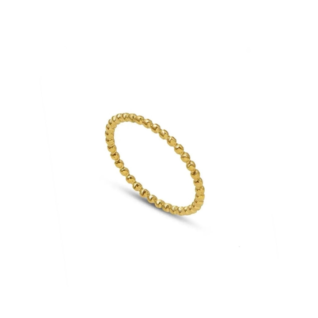 Gold Beaded Stacking Ring