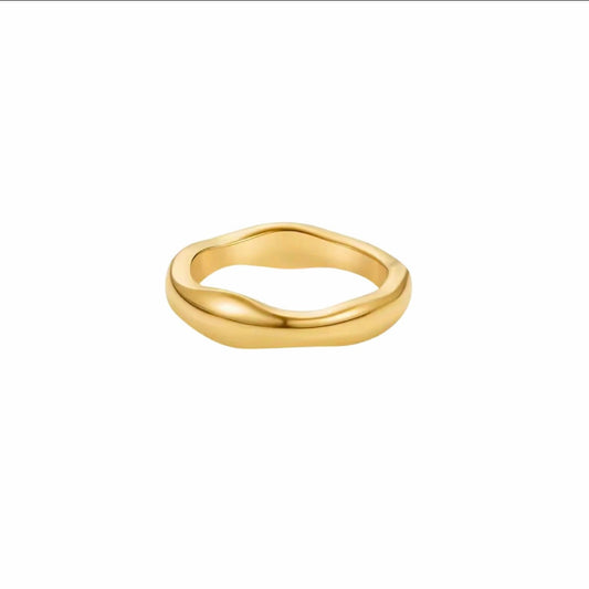 Gold Irregular Wave Ring