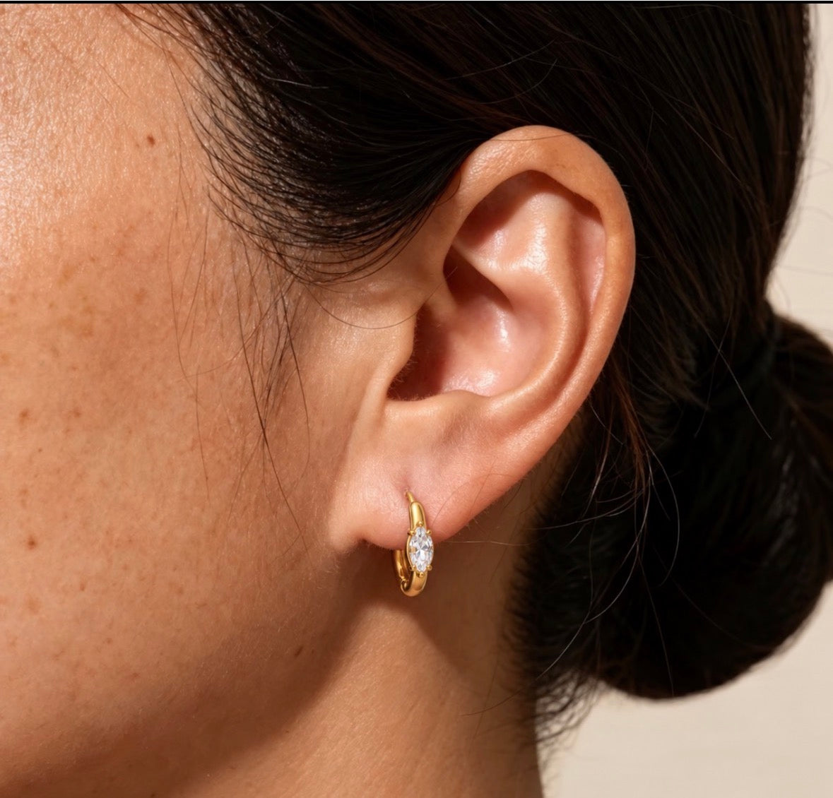 Marquise Zircon Hoop Earrings