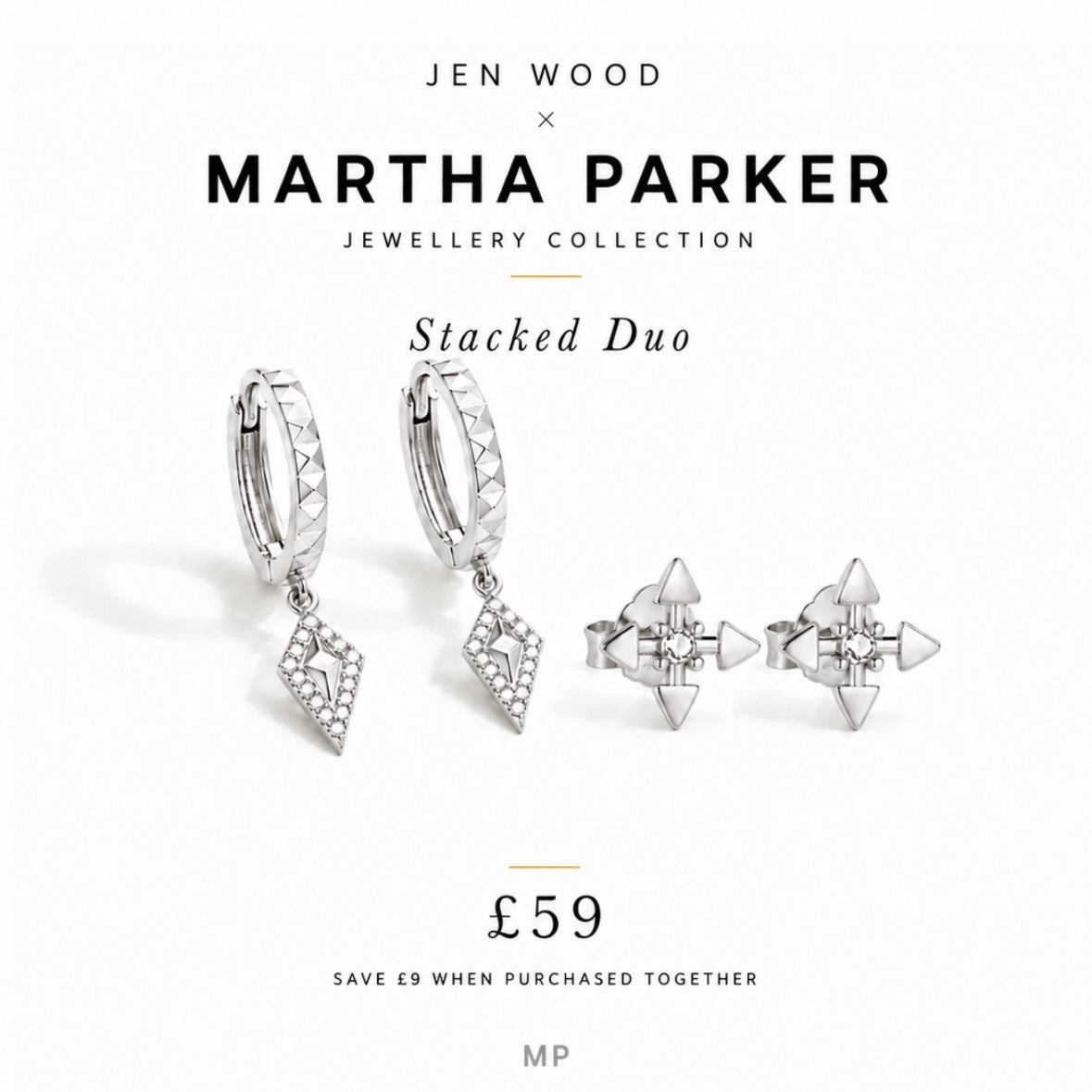 Jen Wood Stacked Duo - Silver