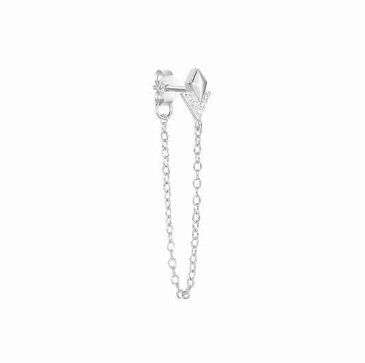 Chain Stud Earring - Silver