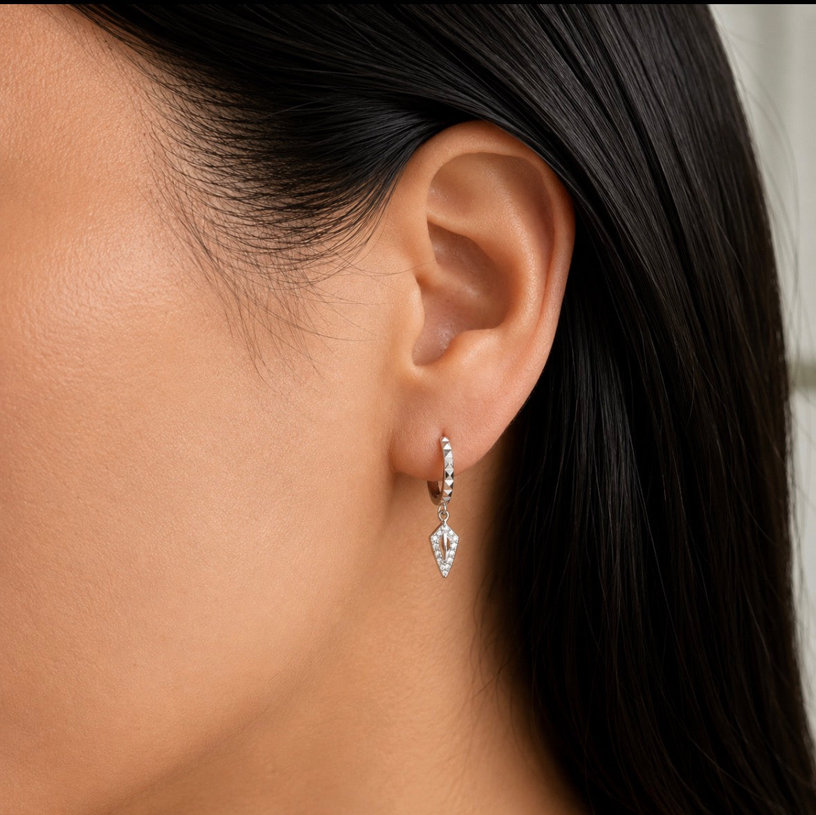 Pavé Hoop Earrings - Silver