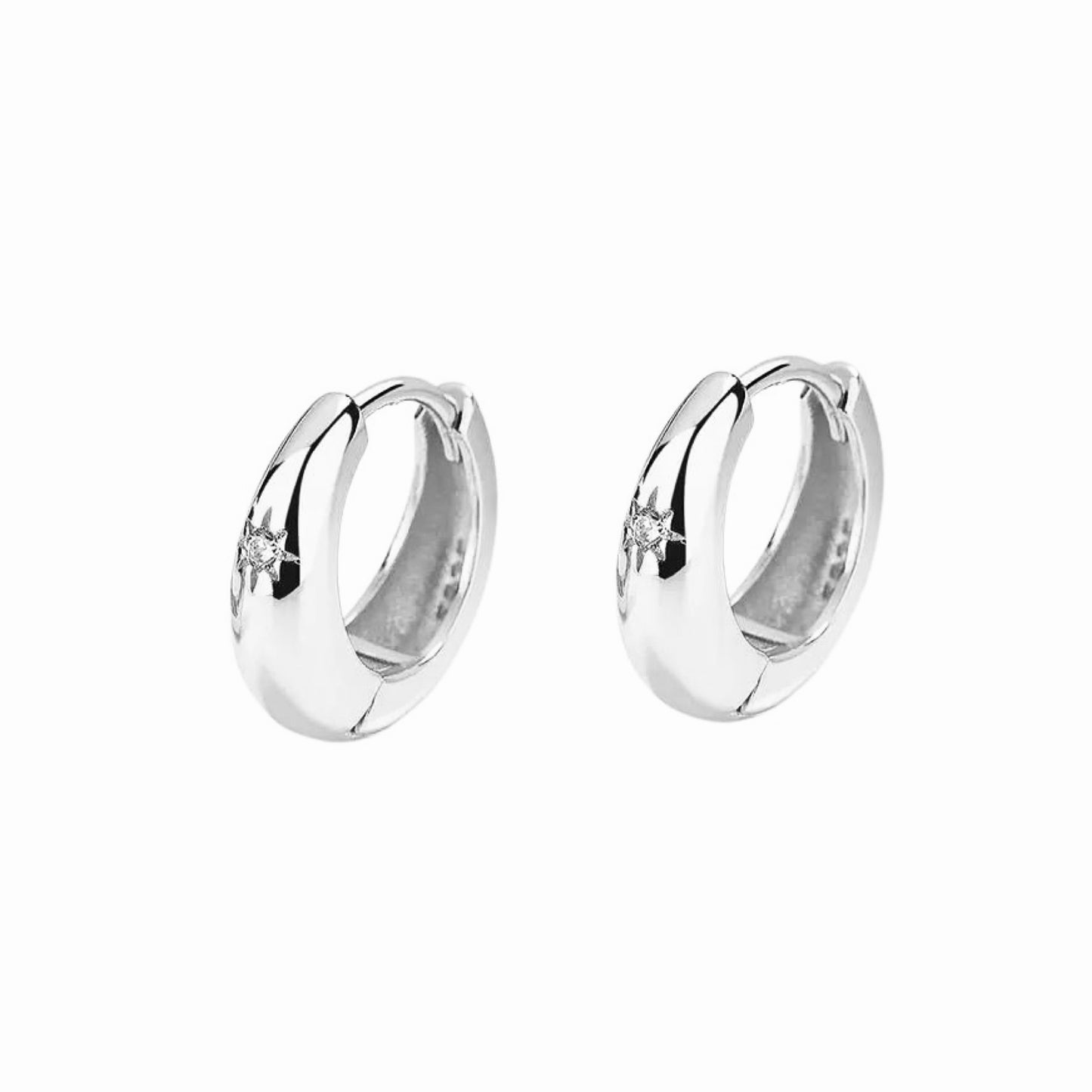 starfall Hoop Earrings - Silver