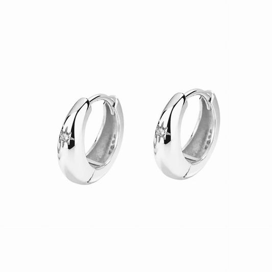 starfall Hoop Earrings - Silver