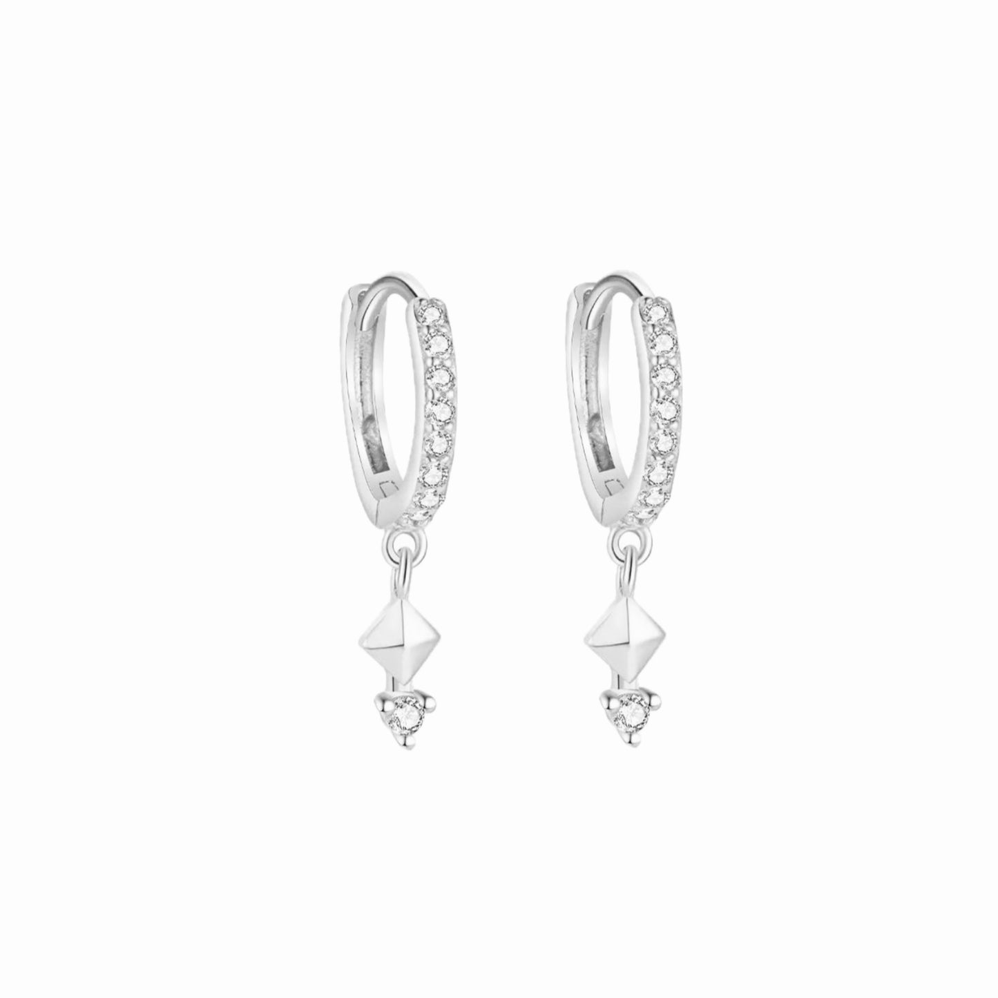 Pavé Hoop Earring - Silver