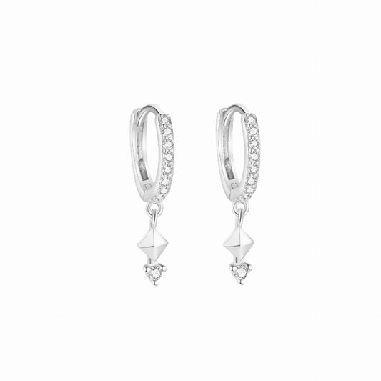 Pavé Hoop Earring - Silver