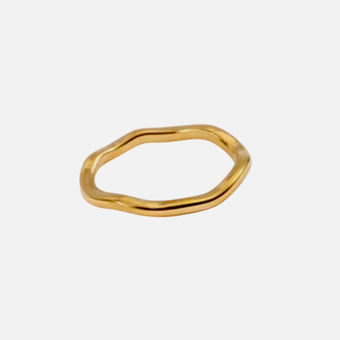 Gold Thin Irregular Wave Ring
