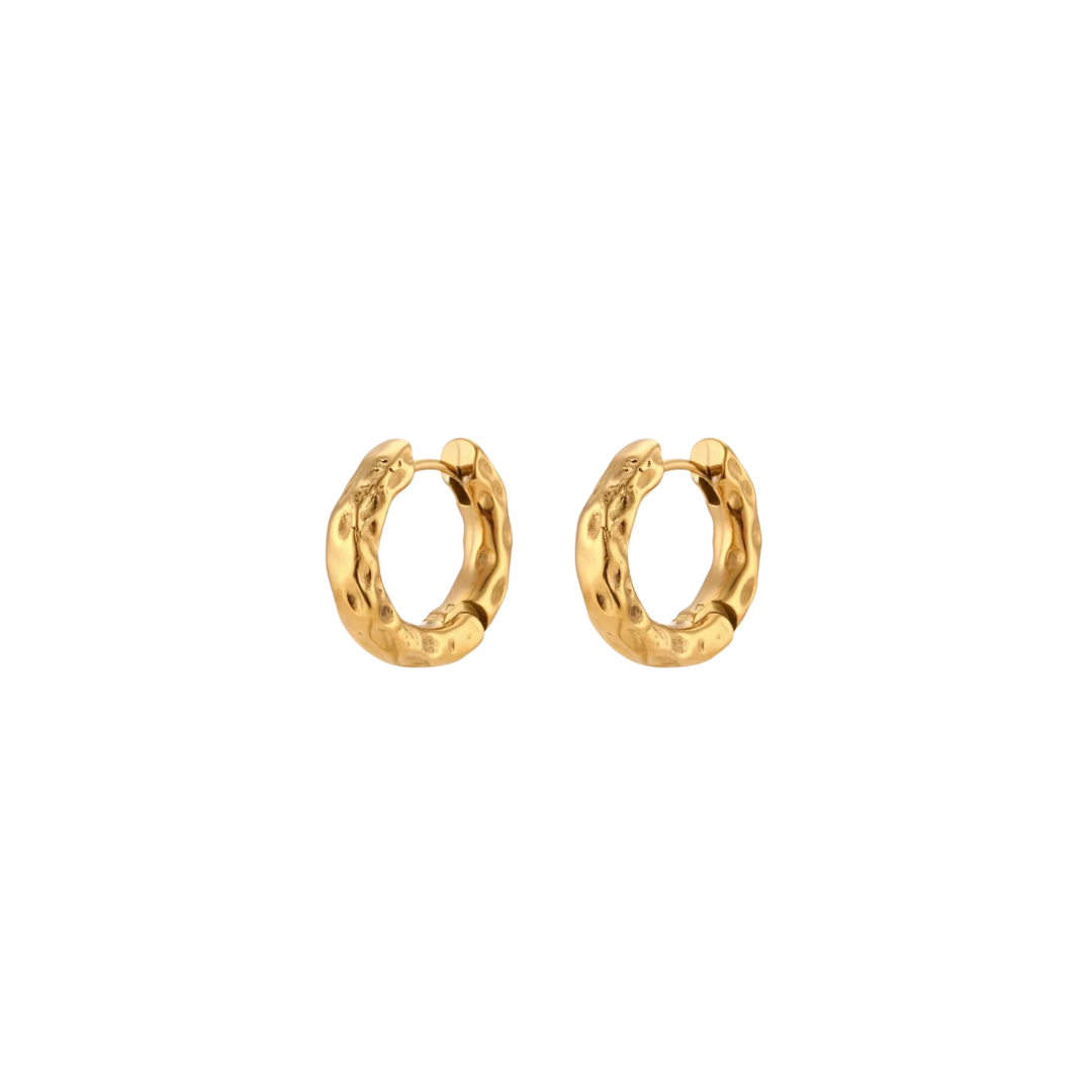 Molten chunky Hoops - Waterproof 18K Gold Hoop Earrings