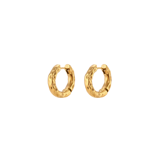 Molten chunky Hoops - Waterproof 18K Gold Hoop Earrings