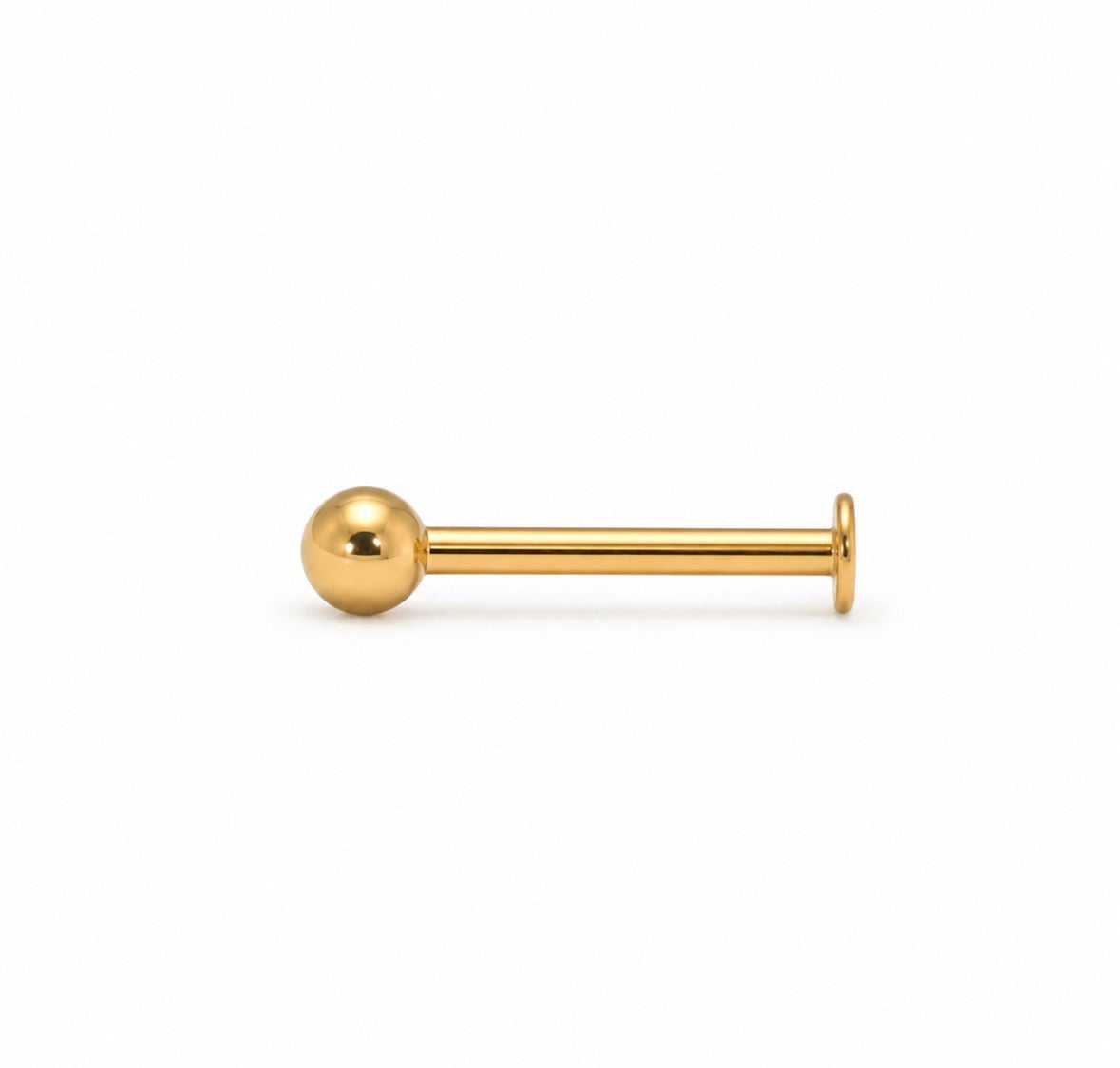 Gold Titanium 3mm ball Labret stud earring
