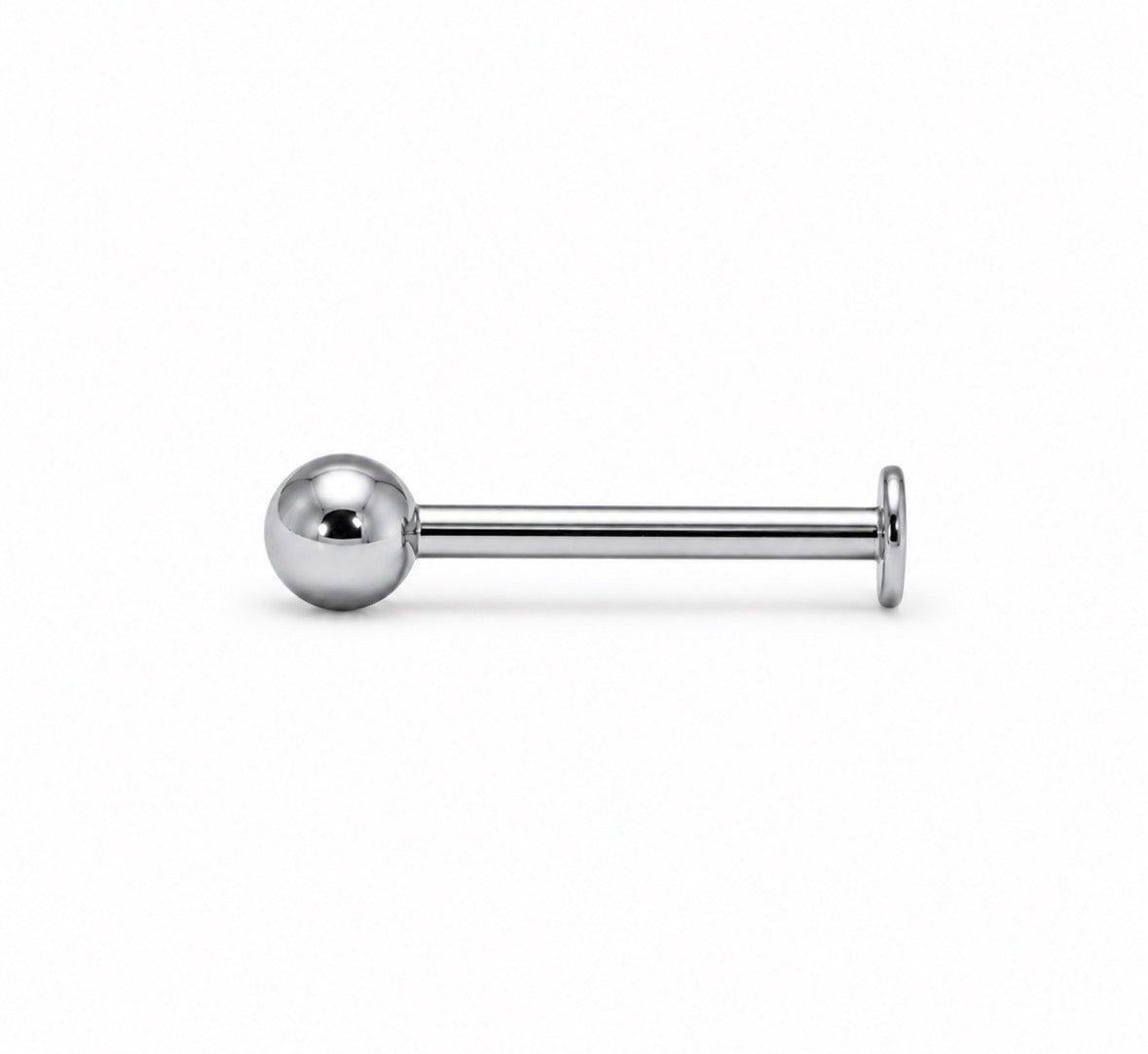 Silver Titanium 3mm ball Labret stud earring
