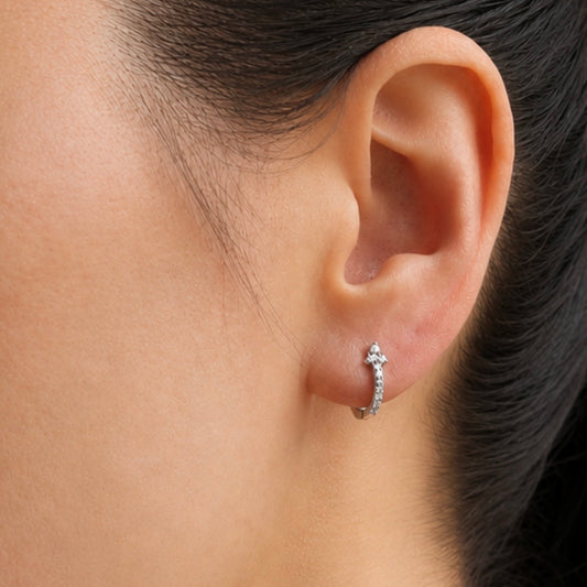 Trio Cluster Huggie Hoops Silver