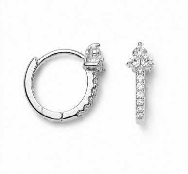 Trio Cluster Huggie Hoops Silver