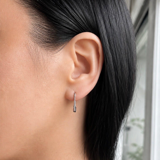 Safety Pin Earring - Silver