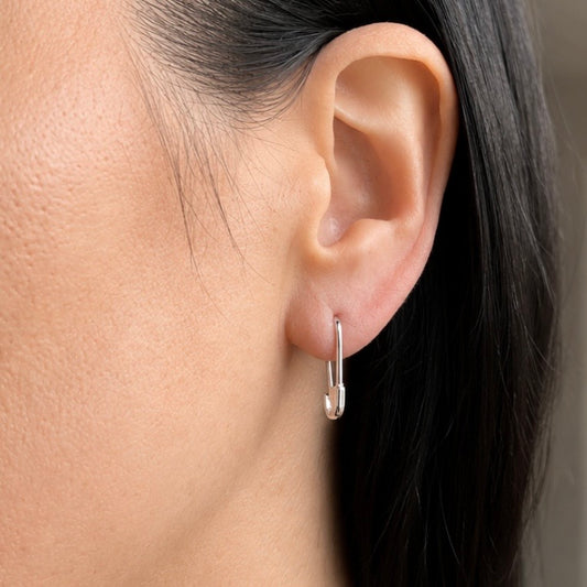 Safety Pin Earring - Silver