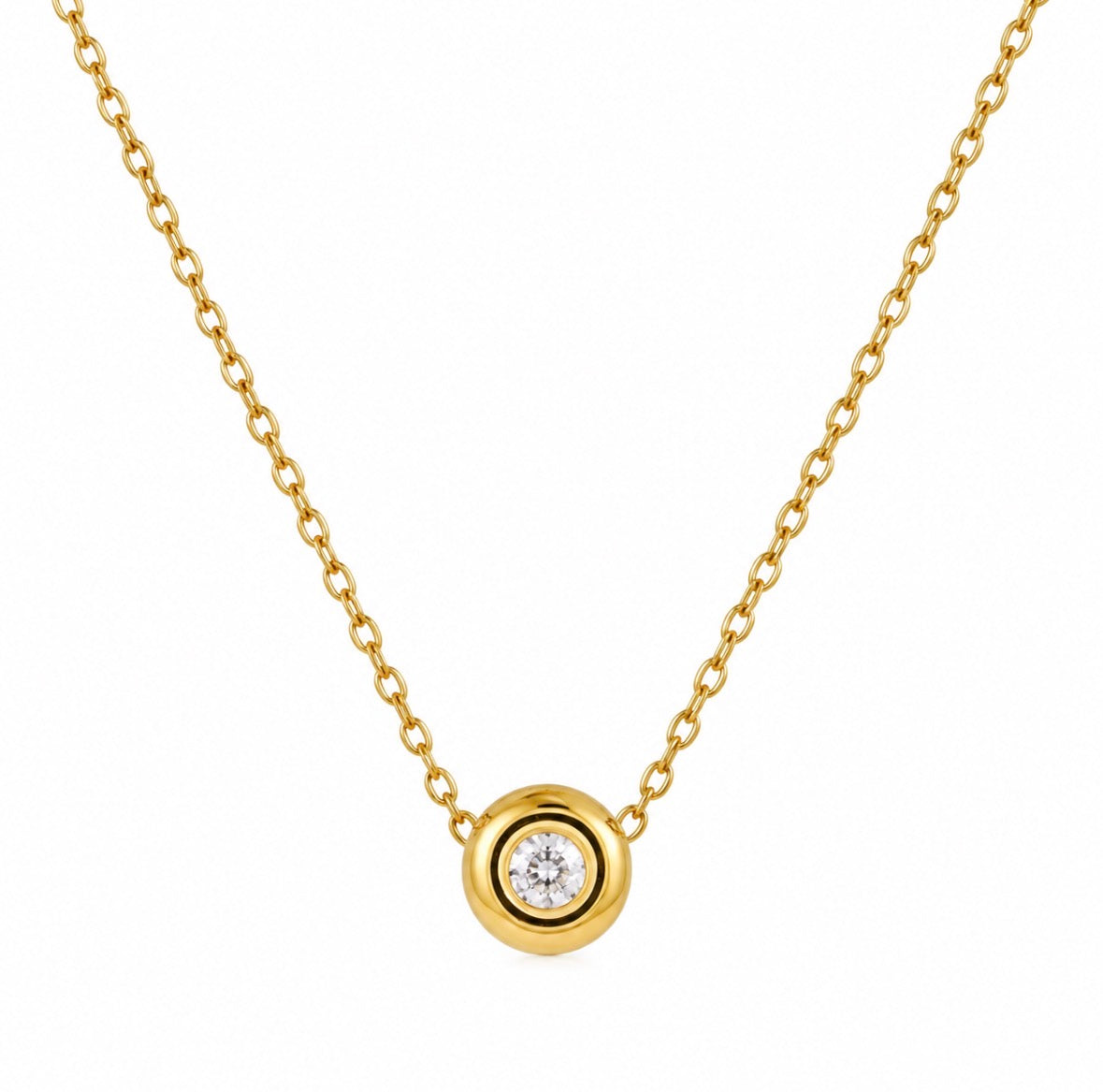 Bezel Solitaire Necklace