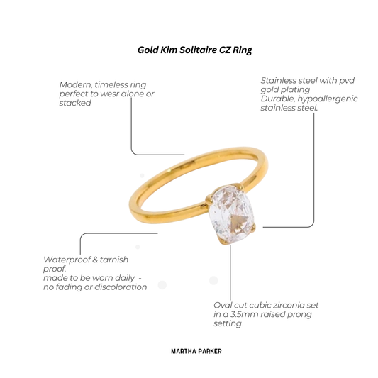 Gold Kim Zirconia Ring