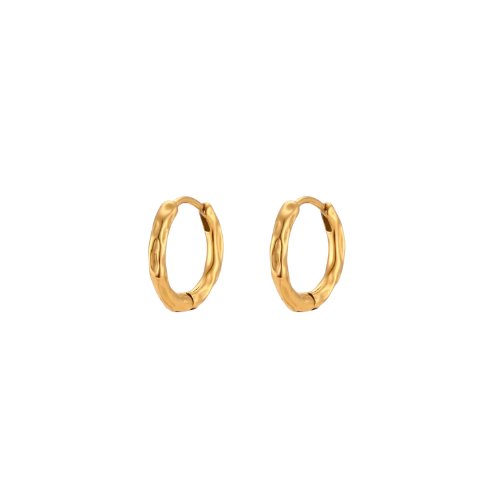Moten thin hoop earrings. 18K gold waterproof gold hoop earrings for everyday wear 