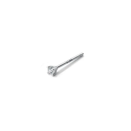 Sterling Silve Aira mini CZ stud earring on a white background 