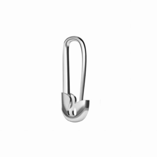 925 Sterling silver safety pin on a white background