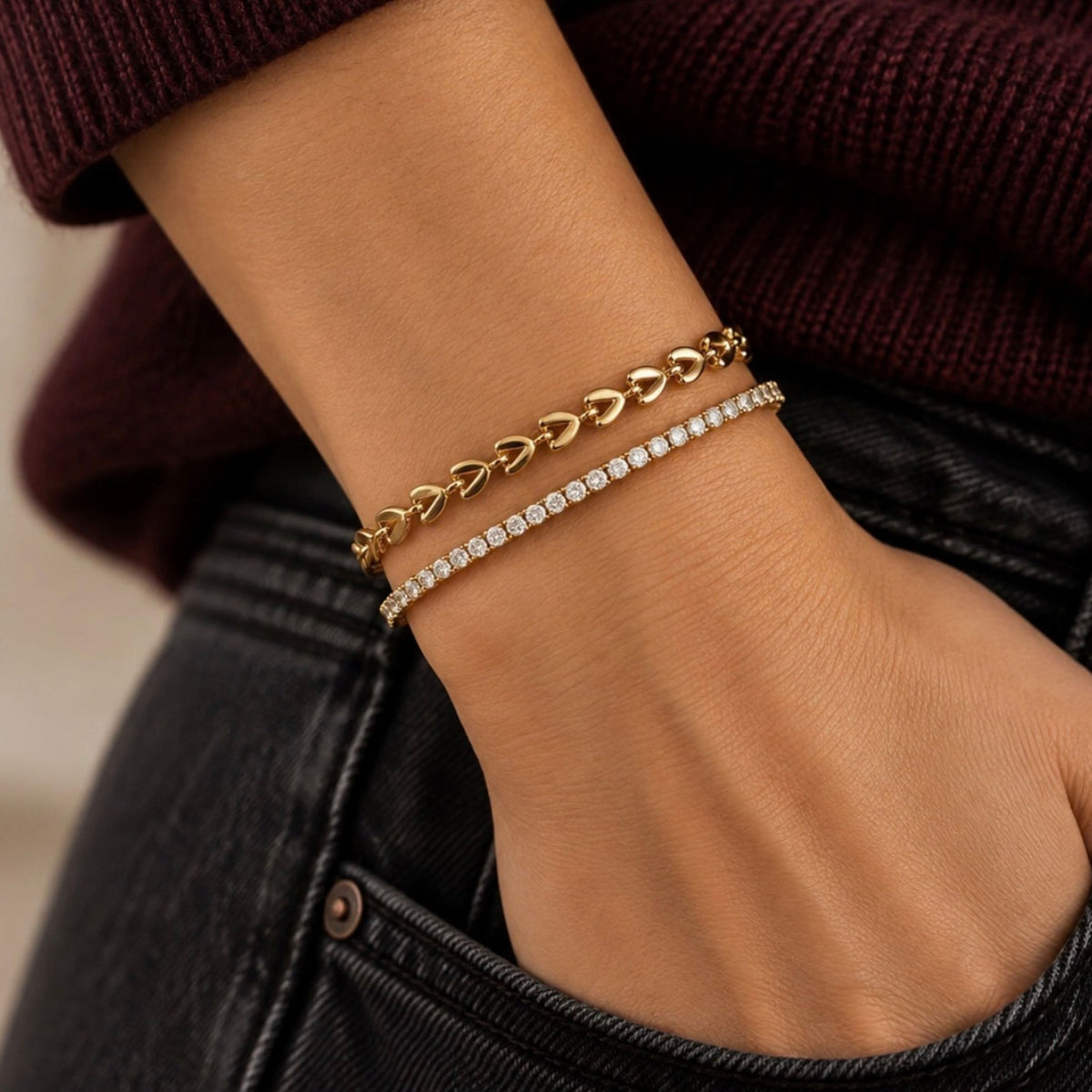 Gold Amour Bracelet Stack