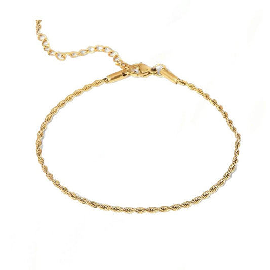 Gold Thin Rope Chain Anklet