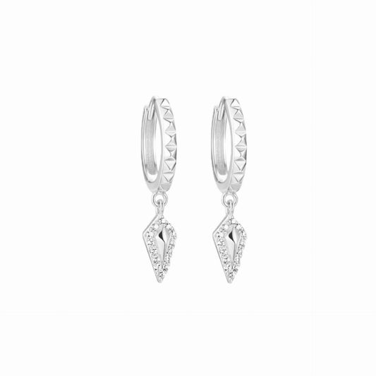 Pavé Hoop Earrings - Silver