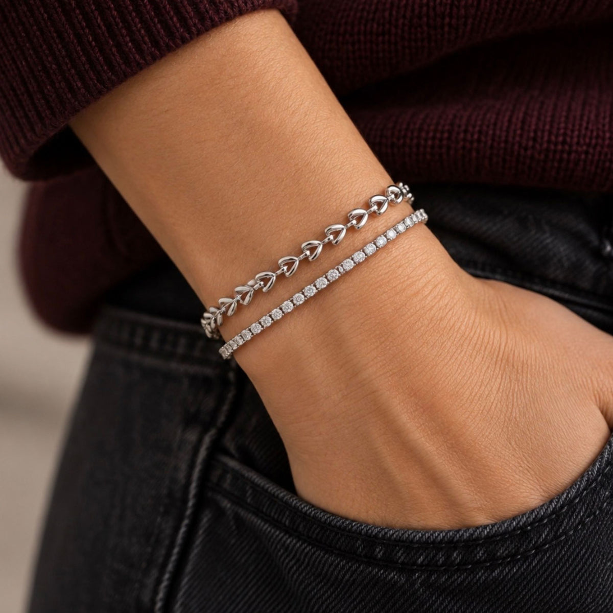 Silver Amour Bracelet Stack