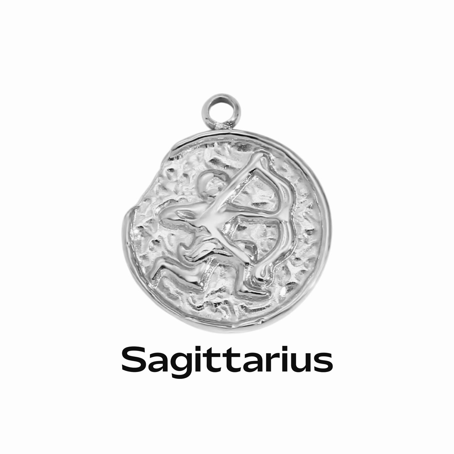 shows detail of the sagittarius zodiac pendant design 