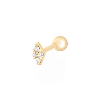 Mia 18k gold plated Barbell Stud Earring
