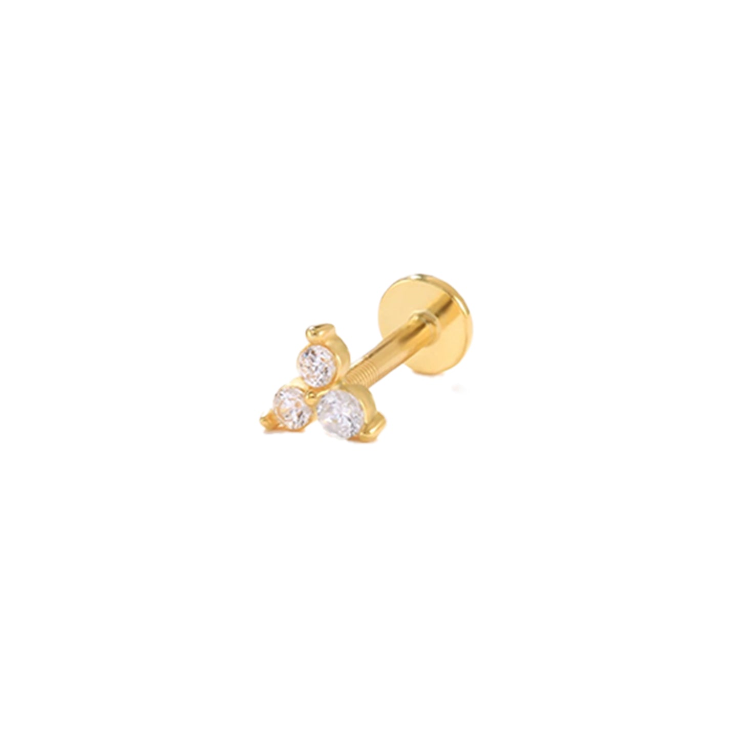 Gem Trio Cluster Flat Back Earring