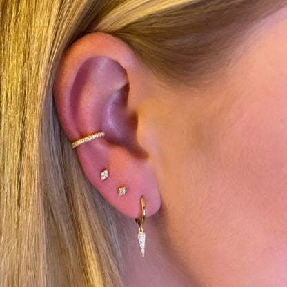 Mia 18k gold plated Barbell Stud Earring